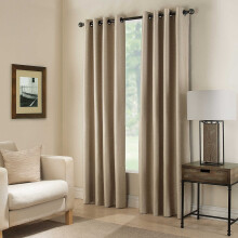 SAMIMPORT-2011 Thermal Foam Lined Blackout Curtain Panel Taupe Tan 37"x95"