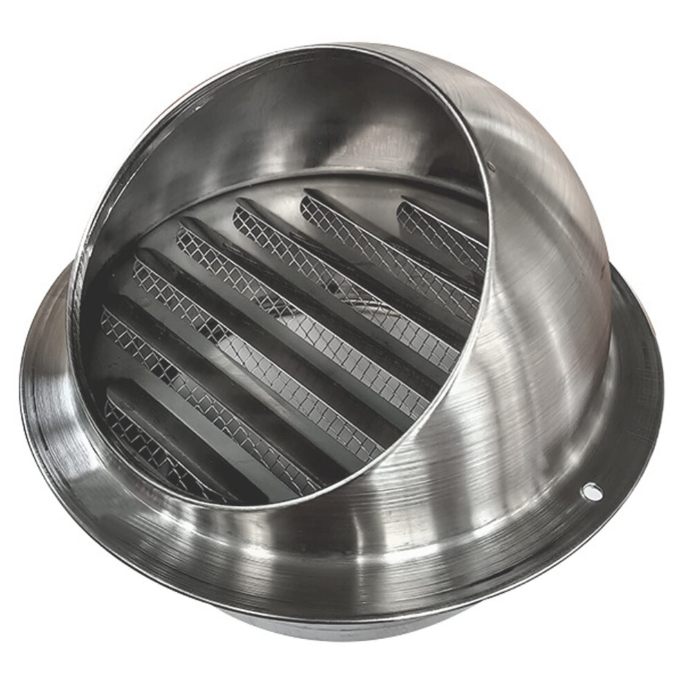 Stainless Steel Wall Vent Exhaust Grille Rainproof Louver Cover For Kitchen Bedroom Office (125Mm Silver) 9113335079755