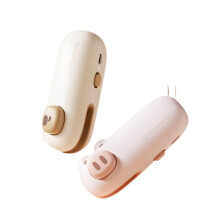 Mini Bag Sealer Heat Sealing Machine for Snacks Plastic Bag Clip Portable Home Use Pink Pig 1pcs