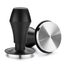58mm Espresso Tamper with Ripple Base, TripleSpring Calibrated SelfLeveling Coffee Tamper Black