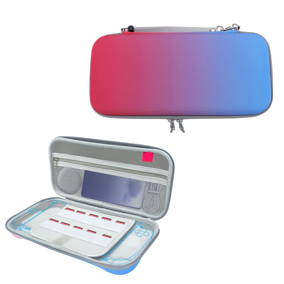 Carrying Case For Nintendo Switch Shockproof Hard Shell With 10 Game Card Slots Travel Bag Red/Blue 9113335072329