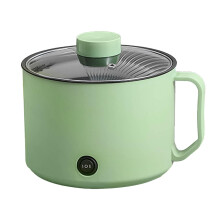 Mini Electric Hot Pot with Nonstick Maifan Stone Coating for Quick Noodle Cooking Dorm Use Mint Green
