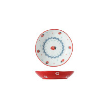 Japanese Ceramic Dinnerware Set with Cute Berry Design, 8Inch Rice Plate and Soup Bowl, Microwave Dishwasher Safe