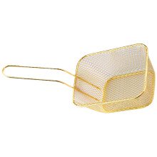 Deep Fryer Basket Stainless Steel with HeatResistant Handle for Fries and Nuggets Gold 13.8x10.5x11.5 cm