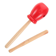Wooden Clapper Wood Block Percussion Instrument Set with Mallet for Clear Crisp Sound in Music, Dance and Theater