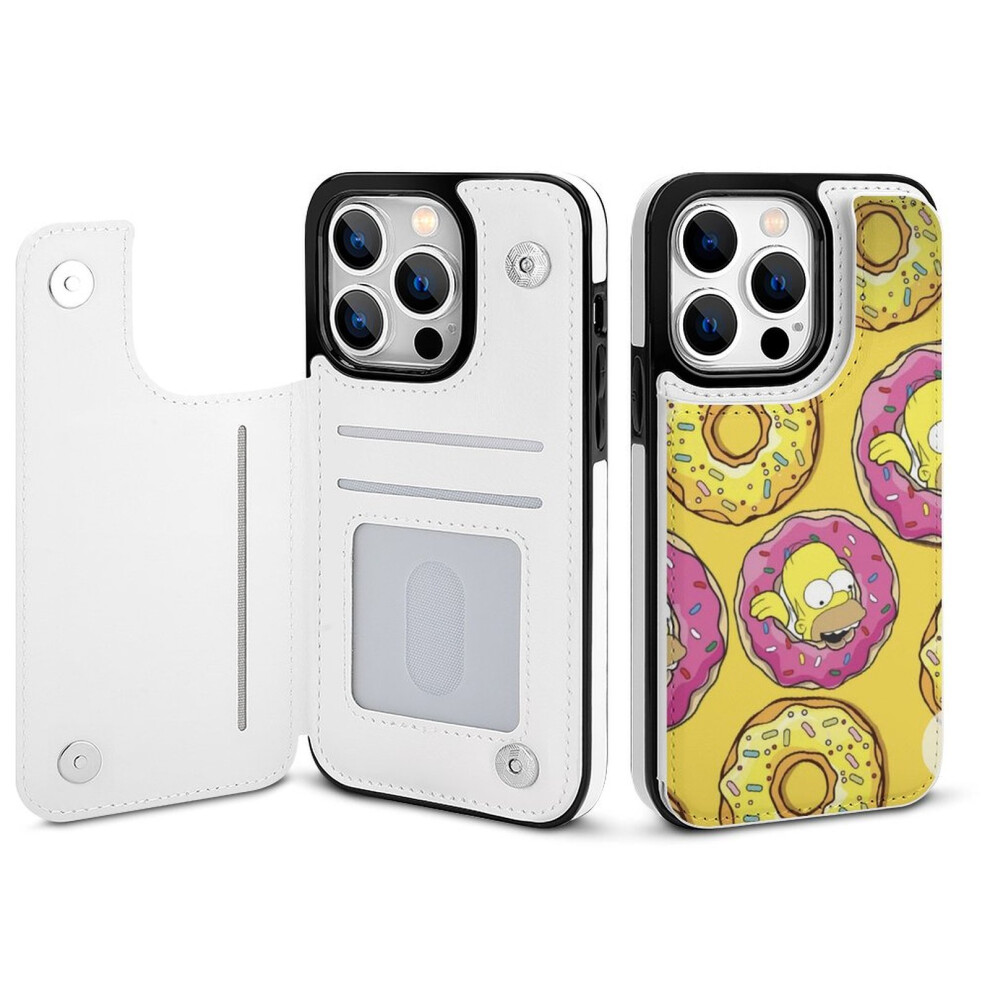 Simpson Compatible Iphone 14 Pro Wallet Case With Card Holder, Flip Folio Leather Case With Stand, Magnetic Clasp, Shockproof Cover For Women/Girls 9110895289907