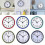 Silent wall clock without ticking sound, large number, round clock blue 2