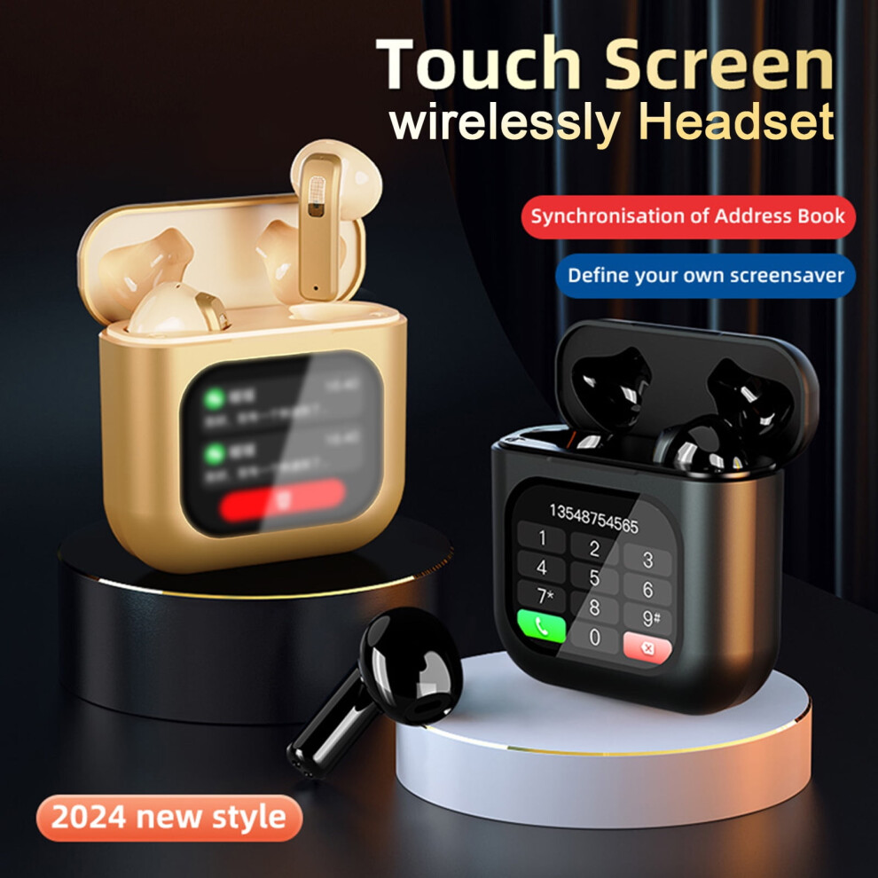 Susuchens Bluetooth-Compatible Earphones, Enc Noise Reduction, In-Ear Sports With Intelligent Display, Touch Control, Mp3 Playback, Grey 9071309785289