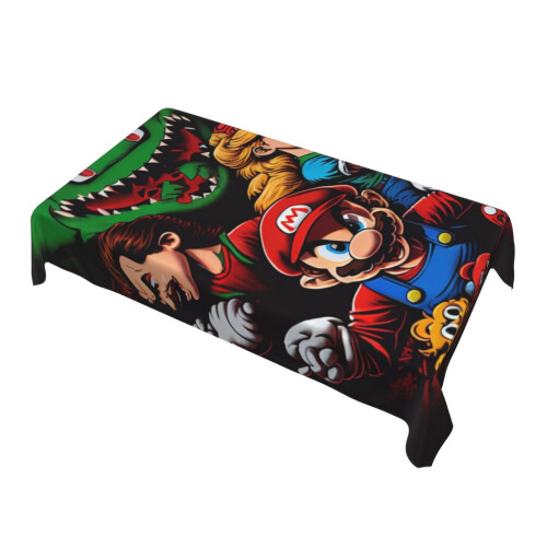 Mario Rectangular Tablecloth Water Resistance Antiwrinkle Spillproof Soft Fabric Table Cloth 60"X90" 2
