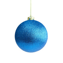 ELEVENTIME 8" Aqua Blue Glitter Extra Large Waterproof Plastic Ball Ornament, Compatible with Xmas Tree, Wedding, Party Decorations