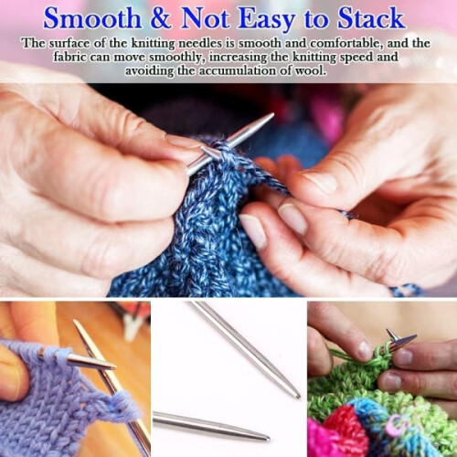 Stainless steel circular knitting needles - 40 cm 2