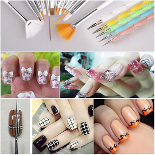 20-Pack - Brushes for Nails / Nail - Nail brushes white 2