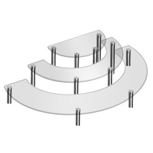 Espositore semicircolare a 3 livelli in acrilico per dessert e antipasti, supporto rotondo semicircolare in acrilico per cupcake, ideale per