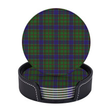 Lot de 6 sous-verres en cuir, motif tartan Clan Adam, pour boissons, dessous de tasse, cadeau de pendaison de crémaillère, idéal pour la