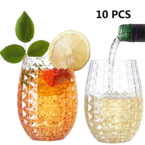 ChYoung 355 ml stjälkfria, splittersäkra vinglas i plast (10-pack)