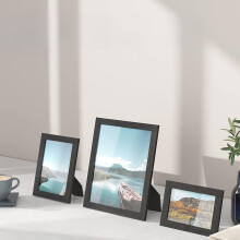 Picture Frames, Collage Picture Frames Set of 10, Two 8x10, Four 5x7, Four 4x6, Photo Frame for Wall Gallery Decor, Table Display, Glass, Ink Black