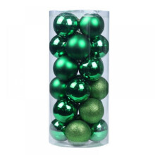 Söta, mysiga, splittersäkra, gröna julgranskulor i plast, 24 st (3,8 cm)