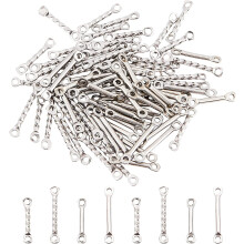 80 maillons torsadés de 4 tailles, connecteurs en acier inoxydable 201, maillons hypoallergéniques pour la création de bijoux DIY (colliers,