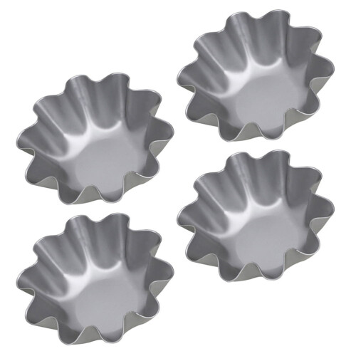 Eease 4Pcs Mini Egg Tart Baking Pan Aluminum Cupcake Muffin Cake Liners Bakeware