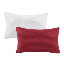 Fodere per cuscini decorativi natalizi Phantoscope in velluto a coste a righe, 30 x 50 cm, bianche e rosse, confezione da 2