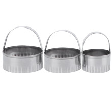 Pochoir rond pour pâte à pizza Eease, 3 pièces, moule à pâtisserie en acier inoxydable