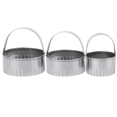 Eease Pizza-Teig-Kreis-Schablone, 3-teilig, Edelstahl-Backringform