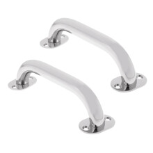 2x gepolijste 316 roestvrijstalen, zware handgreep/reling voor boten, lengte 9 inch ronde buis