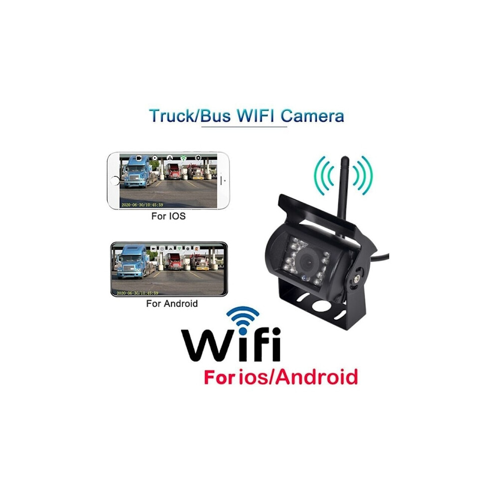 Wifi Hd Wireless Rear View Camera For Truck, 12V-24V, 170 Wide Angle, 50M Range, Night Vision, Waterproof Ip67 9425574890184