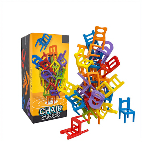 Stackable Chairs Educational Toys, Compatible with Building Blocks, Interactive 36 Pcs Set for Parent-Child Stress Reduction