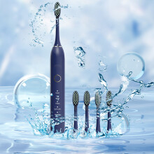 YgkuHd Electric Toothbrush with 5 Brush Heads, 5 Modes, IPX7 Waterproof, Compatible with Standard Chargers, Long-Lasting Battery