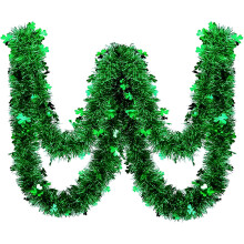 Guirlande de 2 guirlandes de 13,1 pieds pour la Saint-Patrick, trèfle vert métallisé torsadé, décoration pour fête irlandaise,