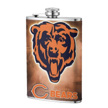 Bears Flagon-höftkolv 227 ml, livsmedelsklassat rostfritt stål och läder, kompatibel med utomhussporter, camping, bröllopsgåva, förlovare