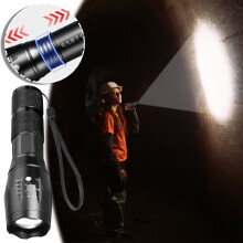 Oplaadbare LED-zaklamp, 250.000 lumen, 5 standen + COB-werklamp, IPX6 waterdicht, superheldere handlamp