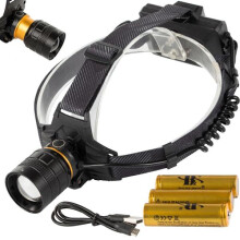Rechargeable Headlamp - CREE XHP160 - Aircraft Aluminum - 1000m Black