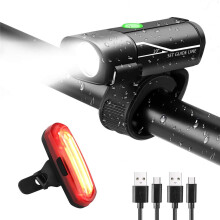 Kiplyki USB-uppladdningsbart vattentätt cykelljusset för grossistbruk, fram- och bakljus