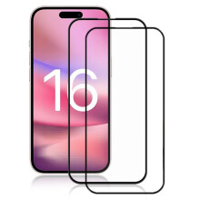 AMORUS för kompatibel med iPhone 16Plus Härdat Glas Skärmskydd 2-Pack Transparent