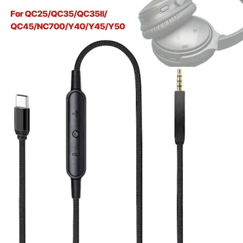 Καλώδιο USB C σε αρσενικό 2,5 mm για καλώδιο ακουστικών QC25/QC35/QC35II/QC45 με μικρόφωνο 1