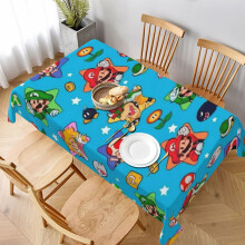Mario Rectangular Tablecloth Water Resistance Antiwrinkle Spillproof Soft Fabric Table Cloth 60"X90"