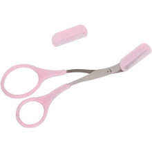 Professional Women Eyebrow Trimmer Comb Scissors for Perfect Brow Shaping - Plastic Makeup Tool - SKU: 008