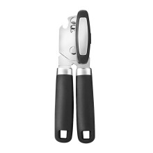 Heavy Duty Stainless Steel Manual Can Opener with Smooth Edge Cutting and Soft Grip Handle