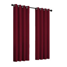 Burgundy Thermal Insulated Blackout Curtains for Bedroom and Living Room, Noise Reducing, W132 x H241