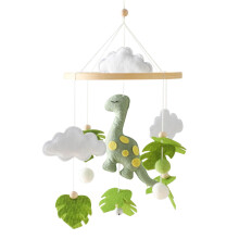 Dinosaur Baby Mobile for Crib | Gender Neutral Nursery Decor | Handmade Felt Hanging Dinosaurs & Mountains Compatible with Dinosaur Theme