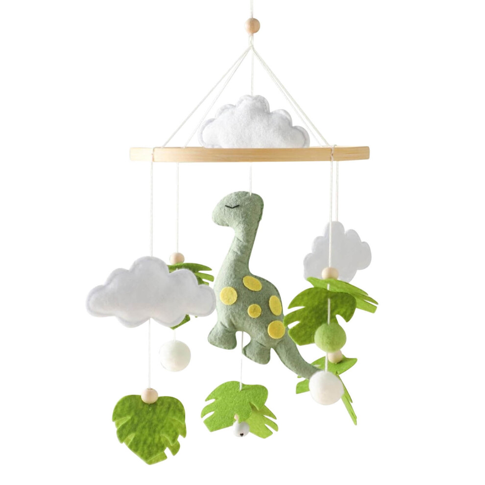 Dinosaur Baby Mobile for Crib | Gender Neutral Nursery Decor | Handmade Felt Hanging Dinosaurs & Mountains Compatible with Dinosaur Theme