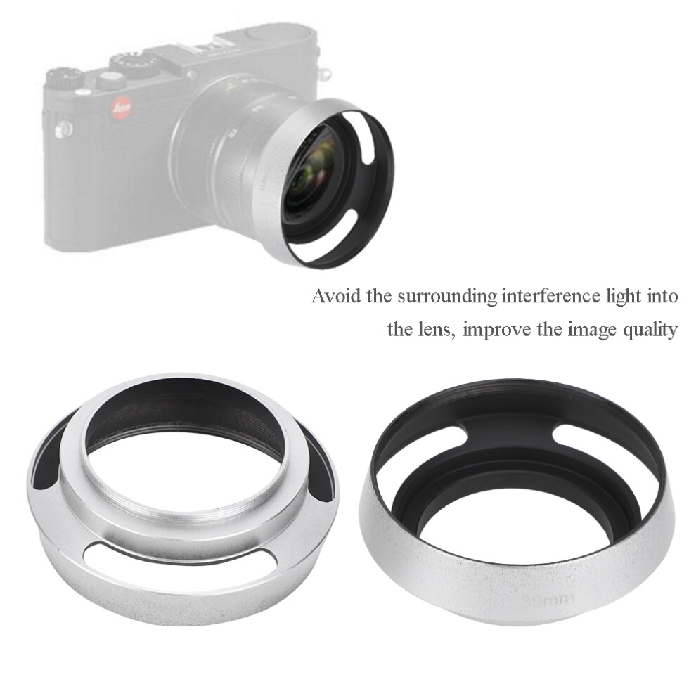 Lens Hood 39Mm Aluminium Alloy Hollow Out For Leica Camera 2 Pack Silver 8431382736331