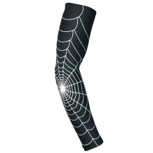 Happydeer Athletic Sleeves Spider Web Pattern Breath Ability Arm Protector Arm Sleeves UV for (Black + White XL)