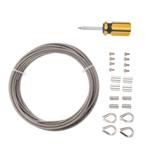 1 Set Stainless Steel Wire Rope Kit Wire Cable Set for Outdoor Deck Railing String Lights