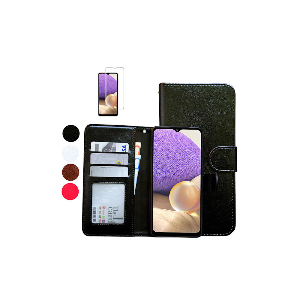 Compatible With Samsung Galaxy A32 5G - Leather Case / Protection Brown 9071309791211