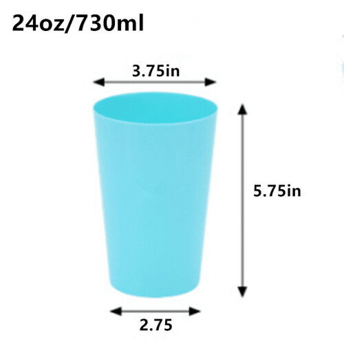 Tutuviw Grade Plastic Cups Plastic Cup 12 pcs Break Resistant Drinking Glasses Are Reusable, Stackable and Shatterproof（24oz Random 4 Color） 1