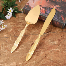 Federra Cake Cutting Set for Wedding, Personalized Gold Server & Cutter, Engraved Pie Server Compatible with Cake/Pizza, Bridal Gift