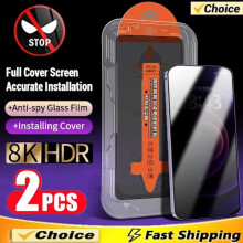 Dammfritt skärmskydd i glas kompatibelt med iPhone 16 15 14 13 12 11Pro Max Mini 7 8Plus XS X XR - Anti-spionage, anti-kikare